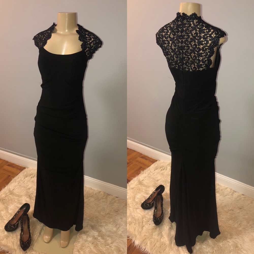 Caché black evening gown